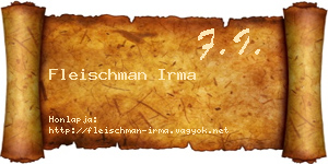 Fleischman Irma névjegykártya