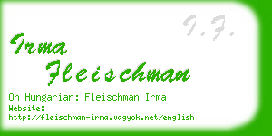 irma fleischman business card